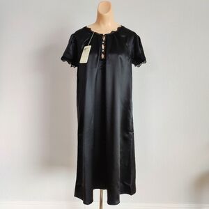 COPY - NWT Vintage Silk Nightgown | Satin Lingerie Dress with Cap Sleeves- Black